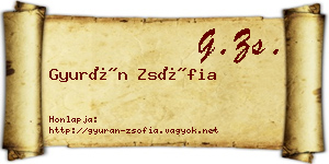 Gyurán Zsófia névjegykártya